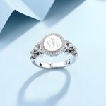 Crowned Elegance – Engraved Monogram Ring – A Timeless Treasure for Her - Image 3
