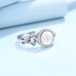 Crowned Elegance – Engraved Monogram Ring – A Timeless Treasure for Her - Image 4