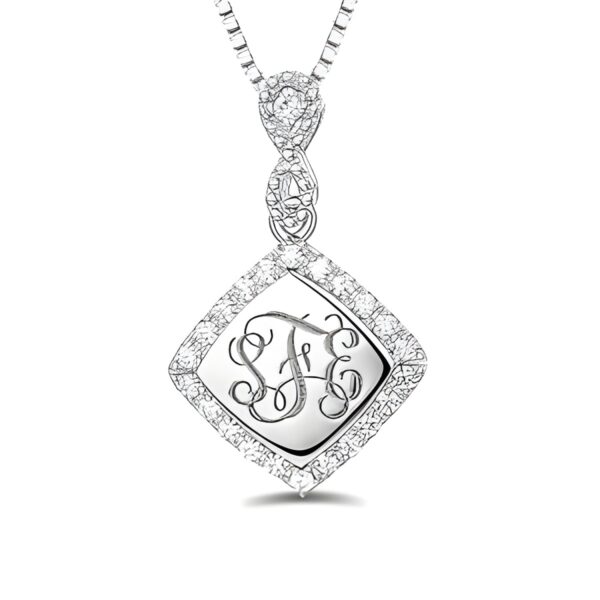Custom monogram necklace with infinity symbol for her