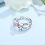 Embrace True Love – Engraved Double Heart CZ Ring – For Her Most Cherished Moments - Image 3