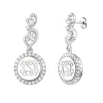 Embrace Family Harmony – Engraved Lace Circle Monogram Silver Earrings – A Cherished Keepsake for Loved Ones - Image 2