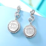 Embrace Family Harmony – Engraved Lace Circle Monogram Silver Earrings – A Cherished Keepsake for Loved Ones - Image 3