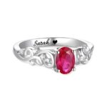 Embrace Your Story – Oval Birthstone Vine Ring in Sterling Silver – A Cherished Keepsake for Loved Ones - Image 2