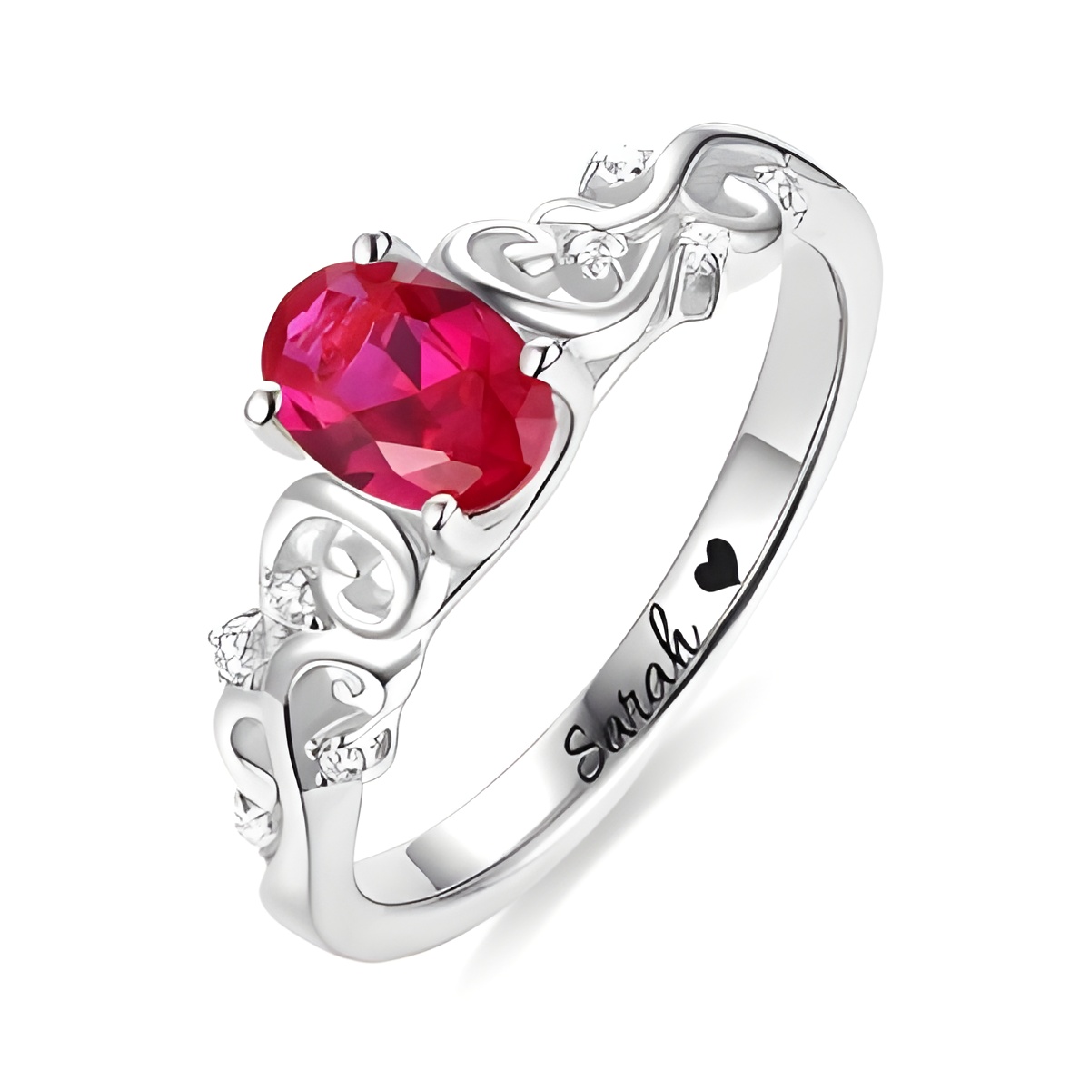 Personalized birthstone ring embracing your unique story