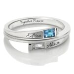 Celebrate Your Unique Bond – Two Birthstones Promise Ring – A Cherished Gift for Her - Image 4
