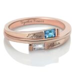 Celebrate Your Unique Bond – Two Birthstones Promise Ring – A Cherished Gift for Her - Image 6