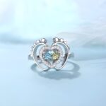Embrace New Beginnings – Heart & Footsteps Birthstone Ring – A Cherished Keepsake for Moms and Babies - Image 3