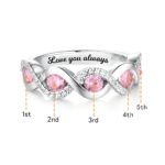 Embrace Eternal Love – Twist Band Birthstone Ring – A Cherished Keepsake for Her Special Moments - Image 2