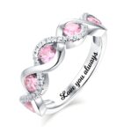 Twist Band Birthstone Ring symbolizing eternal love