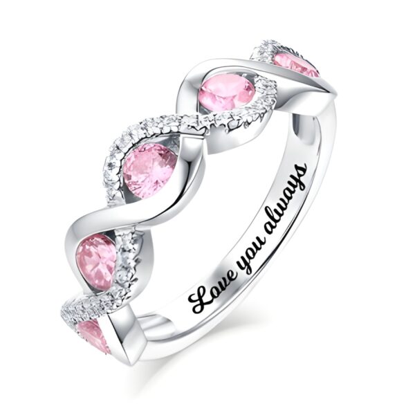 Twist Band Birthstone Ring symbolizing eternal love