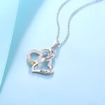 Embrace Your Love Story – Double Heart Name & Birthstone Necklace – A Cherished Keepsake for Your Beloved - Image 3