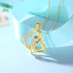 Embrace Your Bond – Double Heart Necklace with Names & Birthstones – A Cherished Keepsake for Loved Ones - Image 6