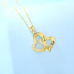 Embrace Your Bond – Double Heart Necklace with Names & Birthstones – A Cherished Keepsake for Loved Ones - Image 7