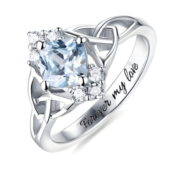 Celtic Birthstone Silver Ring symbolizing heritage and heart