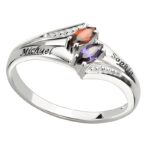 Celebrate Your Unique Bond – Sterling Silver Double Birthstone Ring – For Cherished Loved Ones - Image 3