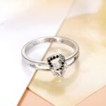 Intertwined Hearts of Love – Engraved Silver Birthstone Ring – A Cherished Promise for Two Souls - Image 4