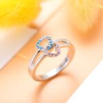 Intertwined Hearts of Love – Engraved Silver Birthstone Ring – A Cherished Promise for Two Souls - Image 5