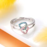 Intertwined Hearts of Love – Engraved Silver Birthstone Ring – A Cherished Promise for Two Souls - Image 6