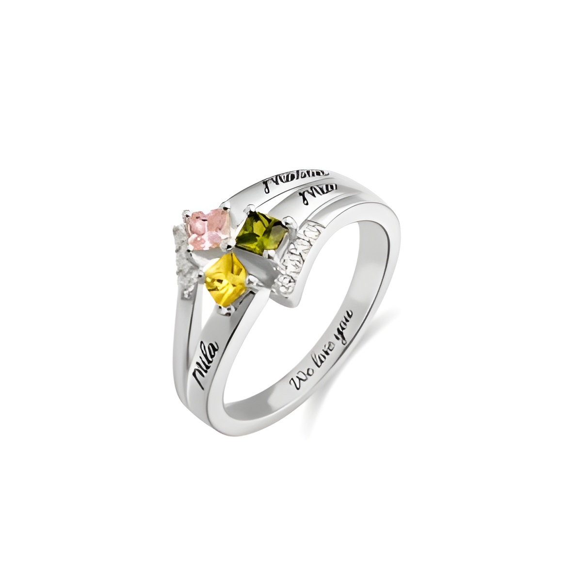 Personalized birthstone ring for mom's eternal love