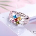 Embrace Your Story – Square Birthstone Name Ring in Sterling Silver – A Timeless Treasure for You or a Loved One - Image 3