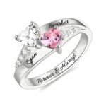 Embrace Eternal Love – Double Heart Birthstone Ring with Romantic Rose Box – For Cherished Moments Together - Image 2