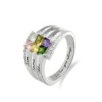 Custom birthstone stacking ring in sterling silver