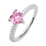 Heart-shaped birthstone promise ring for meaningful connections