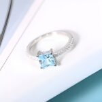Embrace Your Inner Royalty – Sterling Silver Princess-Cut Birthstone Ring – A Timeless Treasure for You - Image 2