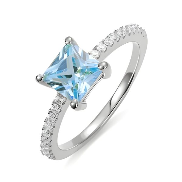Princess-cut birthstone ring for celebrating inner royalty