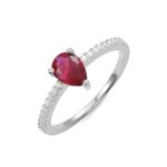 Birthstone silver ring for her, a timeless embrace