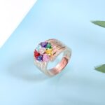 Embrace Eternal Bonds – Seven Heart Birthstone Ring – A Cherished Tribute for Mom or Grandma - Image 3