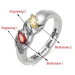 Twined Bonds of Love – Engraved Silver Ring with Birthstones – Celebrate Family Connections - Image 2