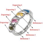Twined Bonds of Love – Engraved Silver Ring with Birthstones – Celebrate Family Connections - Image 4