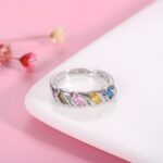 Twined Bonds of Love – Engraved Silver Ring with Birthstones – Celebrate Family Connections - Image 5