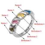Embrace Family Bonds – Twining Birthstone Ring with Four Horse Eye Gems – A Cherished Mother's Treasure - Image 2