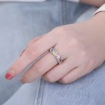 Embrace Family Bonds – Twining Birthstone Ring with Four Horse Eye Gems – A Cherished Mother's Treasure - Image 4