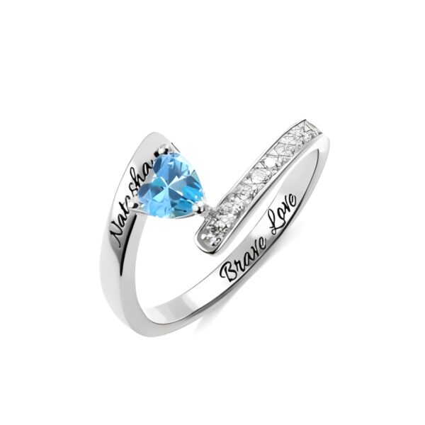 Heart-shaped birthstone ring embracing your unique story