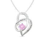 Embrace Love's Spark – Heart-Shaped Birthstone Necklace – A Tender Keepsake for Your Beloved - Image 2
