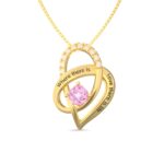Embrace Love's Spark – Heart-Shaped Birthstone Necklace – A Tender Keepsake for Your Beloved - Image 3