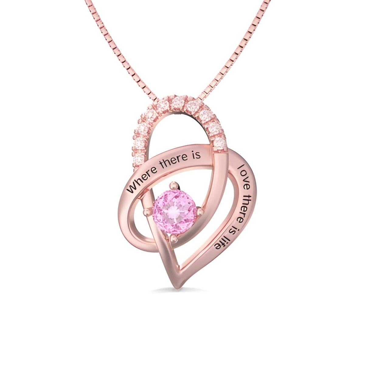 CG327_featured Heart-shaped birthstone necklace symbolizing love