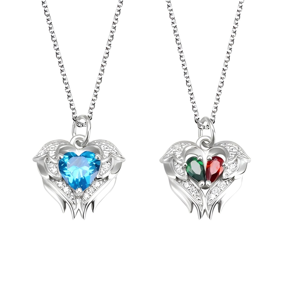 Angel Wings Birthstone Necklace for eternal protection