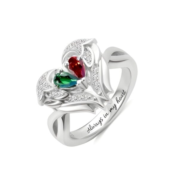 Angel Wings Birthstone Ring symbolizing eternal love