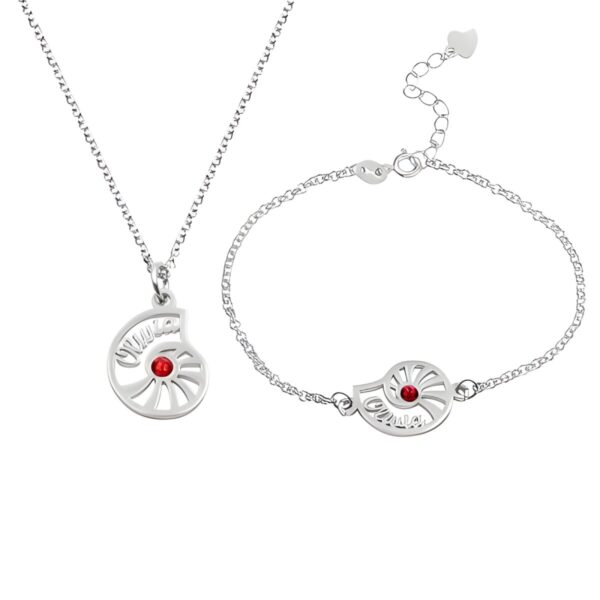 Personalized conch necklace and bracelet set for ocean lovers