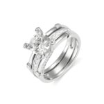 Detachable couples ring with birthstone for soulmates