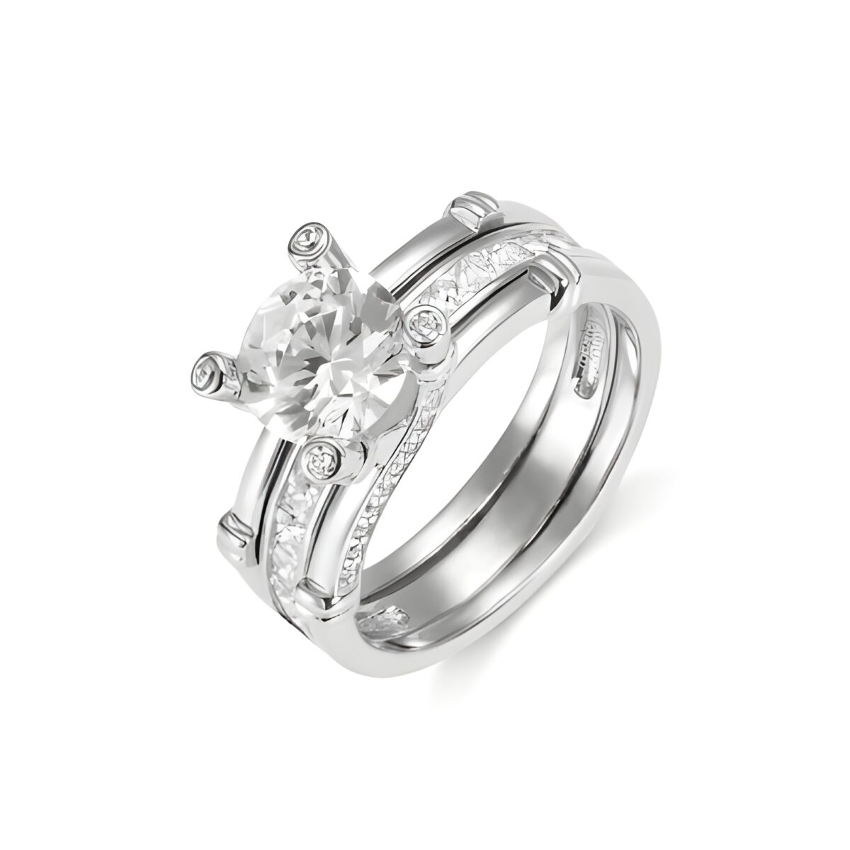 Detachable couples ring with birthstone for soulmates