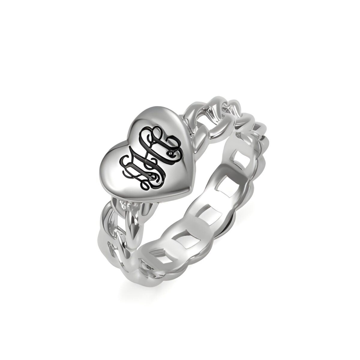 Personalized monogram ring in sterling silver