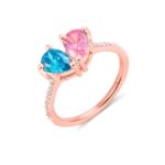 Embrace Everlasting Love – Two Birthstone Heart Ring – For Your Beloved This Valentine's Day - Image 3
