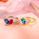 Embrace Everlasting Love – Two Birthstone Heart Ring – For Your Beloved This Valentine's Day - Image 6