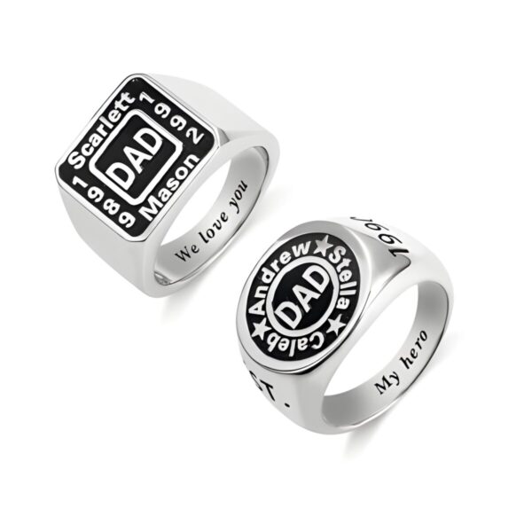 Custom engraved signet ring for dad