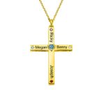 Embrace Faith and Family – Heart Birthstone Cross Necklace – A Cherished Keepsake for Loved Ones - Image 2